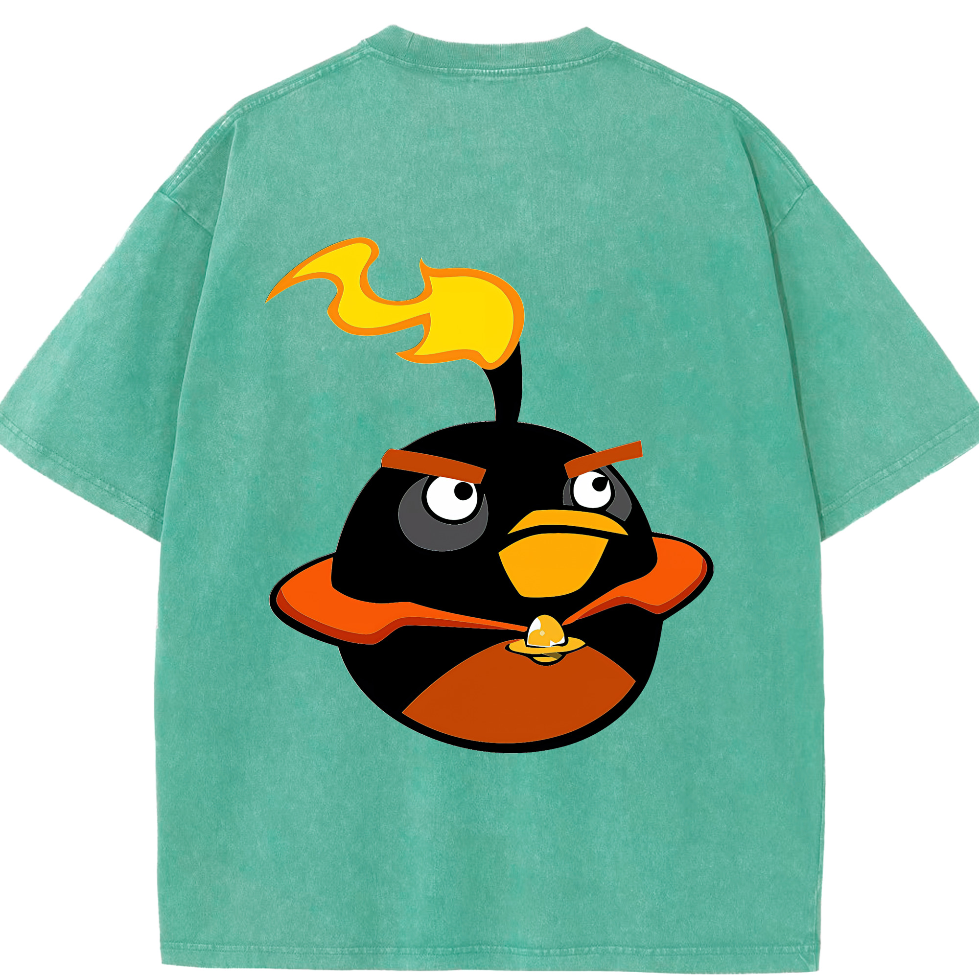 （画像用） Angry Birds アングリーバード 綿100% ヴィンテージ風 半袖Tシャツ（背面プリント）